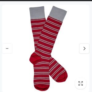 NWT DeadSoxy College Socks Crimson & Gray Stripe